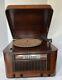 Rare Vintage General Electric Tube Radio & Phonograph Works No Needle Wood Case