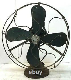 Rare Antique General Electric Ge Type Aou 16 4 Blade Oscillating Desk Fan Works