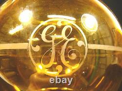 Rare & Beautiful Large Antique Ge General Electric Amber Light Globe Circa 1895