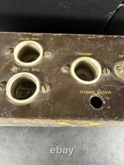 Rare Vintage GE Mazda Lamps Multi Socket Metal Panel Fixture Hard to Find