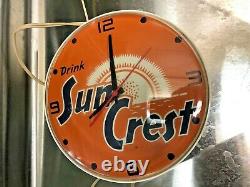Rare Vintage General Electric Drink Sun Crest Electric Advertising Clock Working