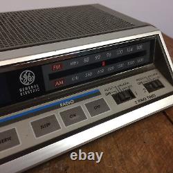 Rare Vtg 80s Electronic Touch Control GE Digital Alarm Clock Radio Mid Century