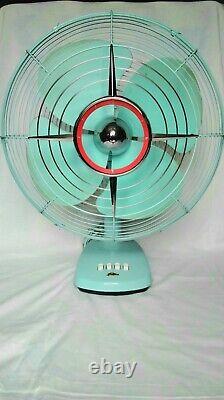 Rare mid-century teal Toshiba Oscillating fan