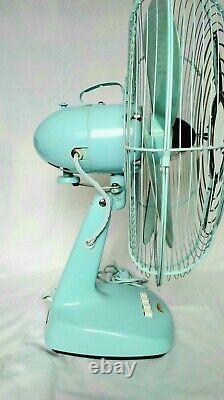 Rare mid-century teal Toshiba Oscillating fan