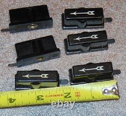 Six Nos Square Black Bakelite Pointer Knobs With Screw Vintage General Electric