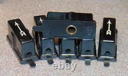 Six Nos Square Black Bakelite Pointer Knobs With Screw Vintage General Electric