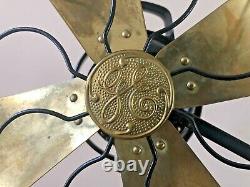Stunning Antique GE General Electric Oscillating Fan with16 Brass Blades Restored