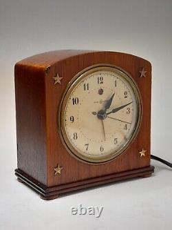 Telechron GE Art Deco 1930's Vintage Alarm Clock The Englewood 7F62 WORKS