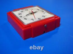 Telechron General Electric 1949-53 2H25 Red Clock Restored New Movement GE