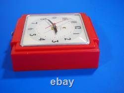 Telechron General Electric 1949-53 2H25 Red Clock Restored New Movement GE
