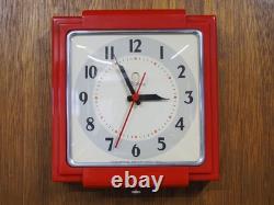 Telechron General Electric 1949-53 2H25 Red Clock Restored New Movement GE