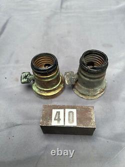 Two Early Lighting Sockets, General Electric and Bryant vintage Tiffany Handel