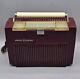 Vintage 1952 General Electric Burgundy 4-tube Portable Am Radio, Model 607