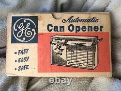 VINTAGE 1960 General Electric Can Opener EC4 w box papers NOS MCM ATOMIC EAMES