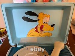 VINTAGE 1970s General Electric DISNEY'S PLUTO Record Player Phonograph RARE WORK