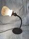 Vintage Eagle Co. Art Deco/reto Cast Iron Base Gooseneck Desk Lamp Floral Glass