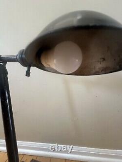 VINTAGE GE GENERAL ELECTRIC BLACK INDUSTRIAL ADJUSTABLE DESK TASK Work LAMP