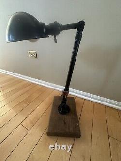 VINTAGE GE GENERAL ELECTRIC BLACK INDUSTRIAL ADJUSTABLE DESK TASK Work LAMP