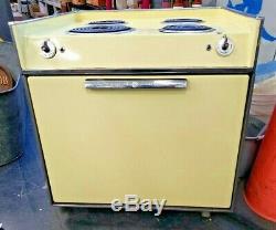 VINTAGE GE GENERAL ELECTRIC Built-in OVEN RANGE STOVE COOK TOP YELLOW ATOMIC MCM