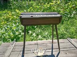 VINTAGE GENERAL ELECTRIC 3 OCTAVE CHORD PORTABLE TOY ORGAN with LEGS TESTED VIDEO