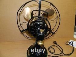 VINTAGE GENERAL ELECTRIC GE RESTORED Oscillating Fan 12 brass Blade