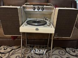 VINTAGE GENERAL ELECTRIC STEREOPHONIC TRIMLINE300 RECORD PLAYER WithCART WORKS