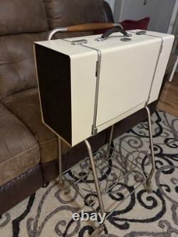 VINTAGE GENERAL ELECTRIC STEREOPHONIC TRIMLINE300 RECORD PLAYER WithCART WORKS