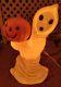 Vintage General Foam Plastic Light Up Ghost With Pumpkin 13 Blow Mold Halloween