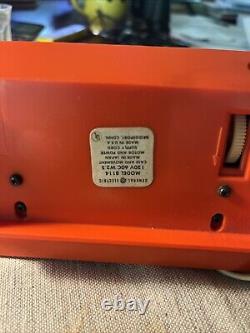 VINTAGE General Electric Model 8114 Orange'Flip Clock