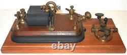 VINTAGE JH BUNNELL TELEGRAPH KEY With WESTERN UNION WESTERN ELECTRIC SOUNDER