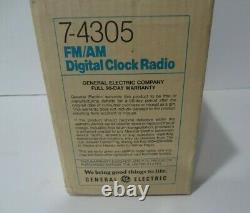 VINTAGE NOS GE General Electric FM/AM Digital Flip Clock Radio 7-4305