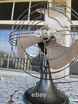 VIntage General Electric 10 Blade oscillating fan Restored