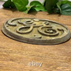 VTG Antique GE General Electric Brass Emblem Advertising Equipment Plaque 5 3/4