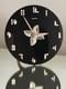 Vtg Art Deco General Electric Mirage Clock Black Silver Mirrored Glass 5f52
