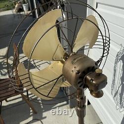 VTG Cast Iron Art Deco General Electric Vortalex Floor Oscillating Fan 78X236