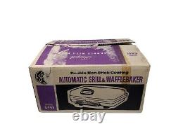 VTG Chrome 1950s General Electric GE Waffle Maker Iron Baker Grill G44T in Box