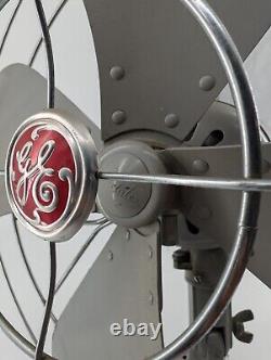 VTG GE General Electric 18 4 Blade Metal Shop Fan Art Deco MCM Works