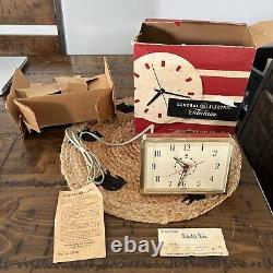 VTG GE General Electric Telechron Clock 7H237 GRAPH BROWN In Box RARE