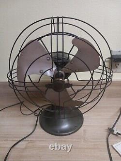 VTG GE General Electric Vortalex Oscillating Desk Fan Art Deco AK Works Read