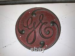 VTG General Electric GE Brass Turbine Motor Railroad Logo Sign Plaque 3706 C