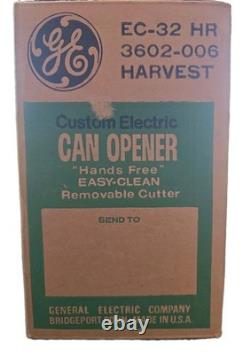VTG NEW OLD STOCK General Electric GE Can Opener EC32 HR Harvest SEALED UNOPENED