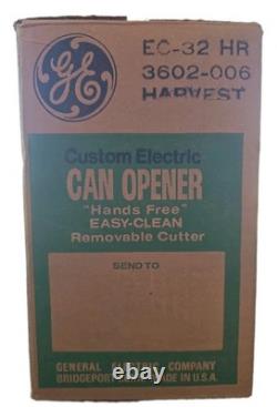 VTG NEW OLD STOCK General Electric GE Can Opener EC32 HR Harvest SEALED UNOPENED