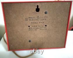 VTG RARE GENERAL ELECTRIC Red Hard Plastic RETRO Wall Clock U. S. A. Model 2H38