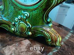 VTG RARE mid century General Electric clock green ceramic, USA made it works