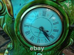 VTG RARE mid century General Electric clock green ceramic, USA made it works