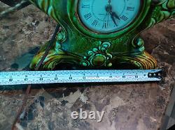 VTG RARE mid century General Electric clock green ceramic, USA made it works