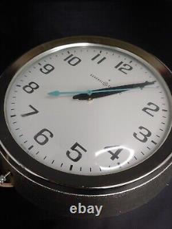 VTG WORKING General Electric G. E 2008A 8 Face Bubble Glass Silver Wall Clock