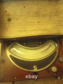 Very Nice General Electric Mil-ammeter Nickel Plate In Wooden Box