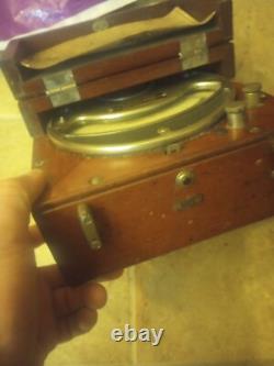 Very Nice General Electric Mil-ammeter Nickel Plate In Wooden Box