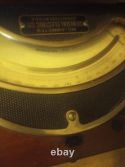 Very Nice General Electric Mil-ammeter Nickel Plate In Wooden Box